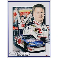 Dale Earnhardt Jr. Lithographie non signée 11"x 15" avec inscription "Power and Pride" - Art et signée par Stephen Balok