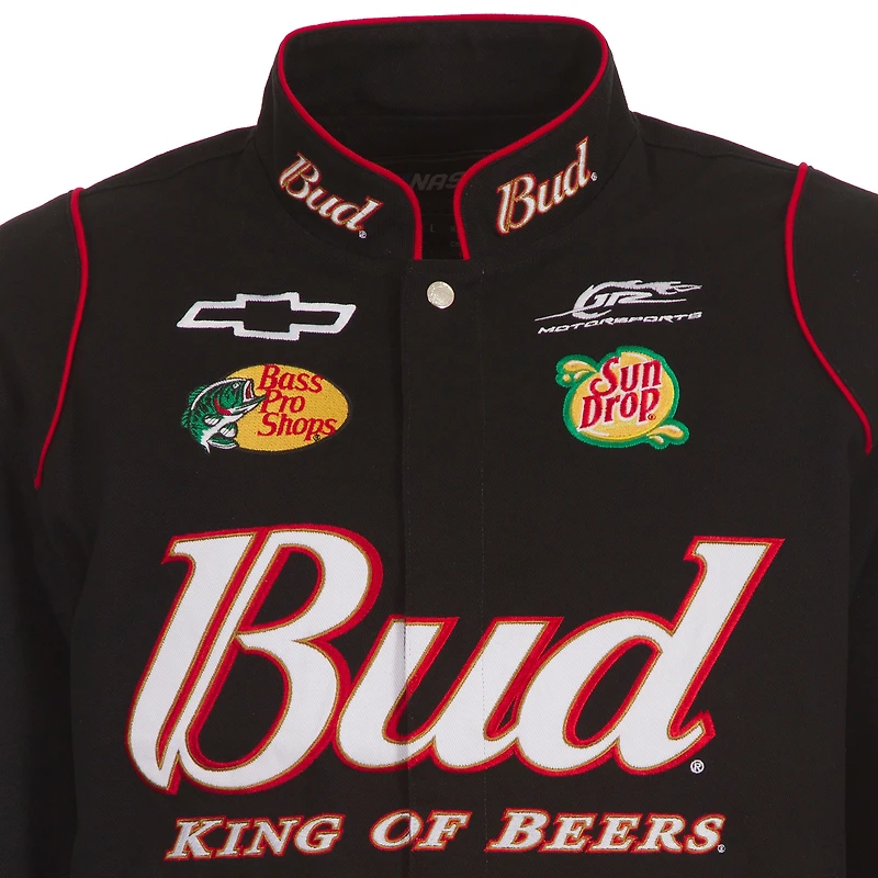Men's JH Design Red Dale Earnhardt Jr. Budweiser Full-Snap Twill Jacket