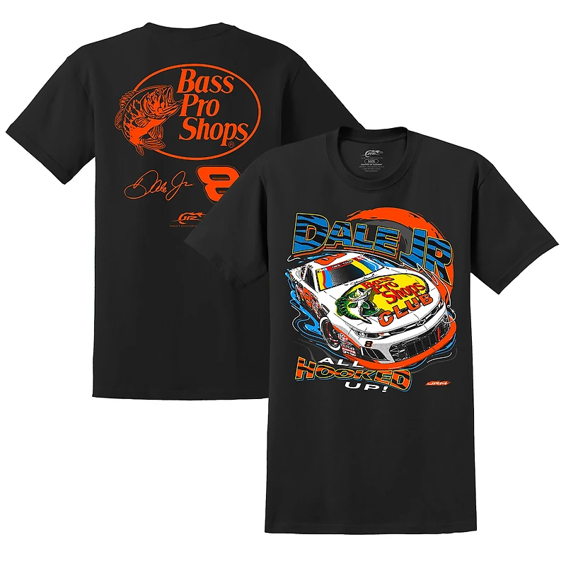 T-shirt officiel de l'équipe JR Motorsports pour homme, noir, Dale Earnhardt Jr. Bass Pro Shops Car