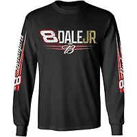 Men's JR Motorsports Official Team Apparel Black Dale Earnhardt Jr. Budweiser Long Sleeve T-Shirt