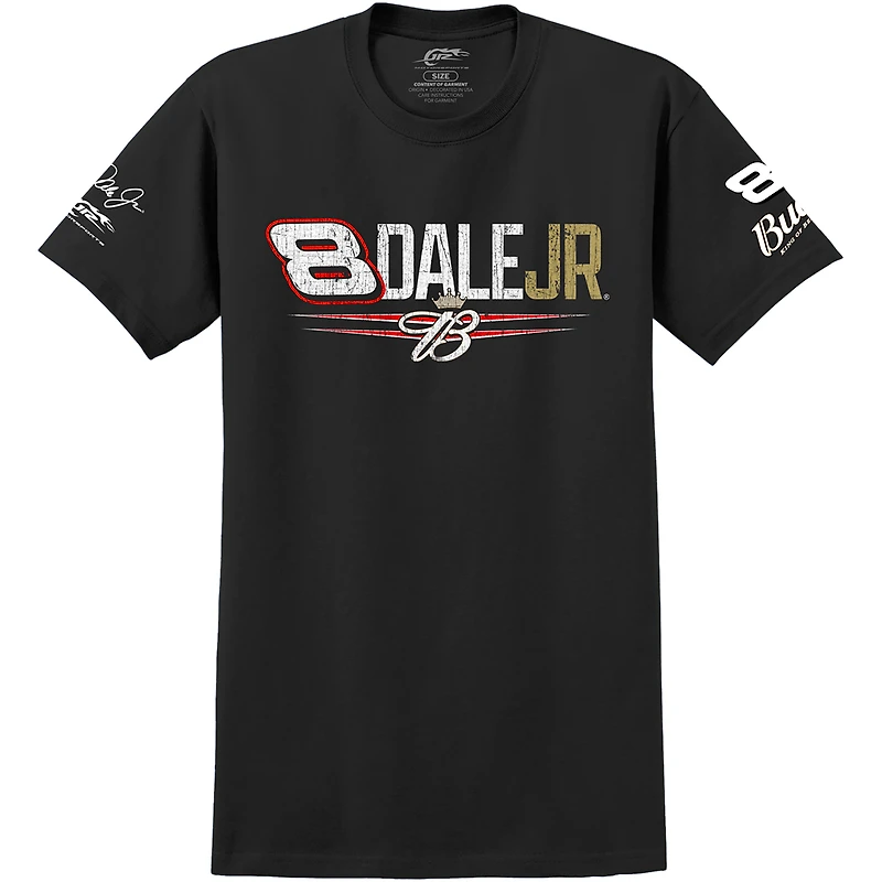 Men's JR Motorsports Official Team Apparel Black Dale Earnhardt Jr. Budweiser T-Shirt