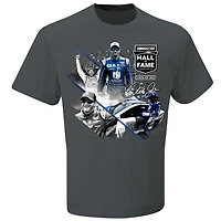 Vêtements officiels de l'équipe JR Motorsports pour homme Charcoal Dale Earnhardt Jr. NASCAR Hall of Fame Class 2021 Graphic 2-Spot T-Shirt
