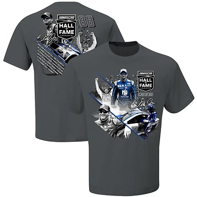 Men's JR Motorsports Official Team Apparel Charcoal Dale Earnhardt Jr. NASCAR Hall of Fame Class 2021 Graphic 2-Spot T-Shirt