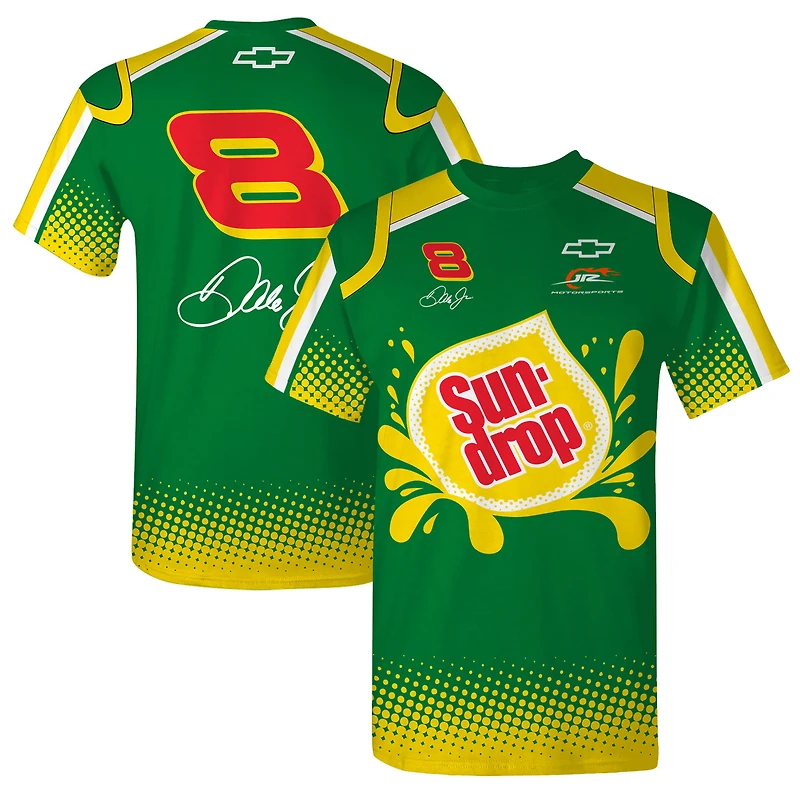 T-shirt officiel de l'équipe JR Motorsports pour homme, vert/jaune, Dale Earnhardt Jr. Sun Drop