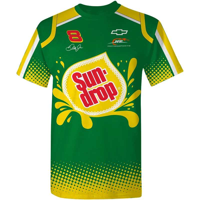 T-shirt officiel de l'équipe JR Motorsports pour homme, vert/jaune, Dale Earnhardt Jr. Sun Drop