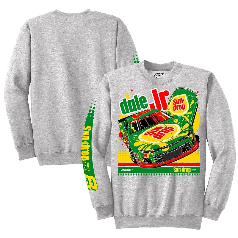 Sweat-shirt officiel de l'équipe JR Motorsports pour homme, gris chiné, Dale Earnhardt Jr. Sun Drop n° 8 Camaro