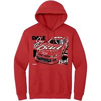 Sweat à capuche officiel de l'équipe JR Motorsports pour homme avec motif voiture Budweiser Dale Earnhardt Jr. rouge
