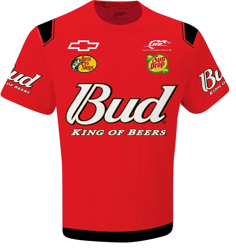 Men's JR Motorsports Official Team Apparel Red Dale Earnhardt Jr. Budweiser Uniform T-Shirt