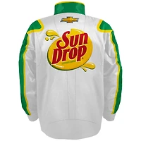 Men's JR Motorsports Official Team Apparel White/Green Dale Earnhardt Jr. Sun Drop Nylon Uniform Full-Snap Jacket