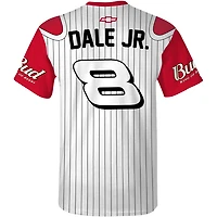 Men's JR Motorsports Official Team Apparel  White Dale Earnhardt Jr. Budweiser Baseball Uniform T-Shirt