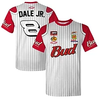 T-shirt officiel de l'équipe JR Motorsports pour homme, blanc, motif Dale Earnhardt Jr. Budweiser, uniforme baseball