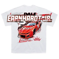 Men's JR Motorsports Official Team Apparel White Dale Earnhardt Jr. Budweiser Tonal Print T-Shirt