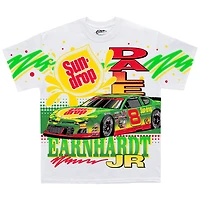 Men's JR Motorsports Official Team Apparel  White Dale Earnhardt Jr. Sun Drop Total Print T-Shirt