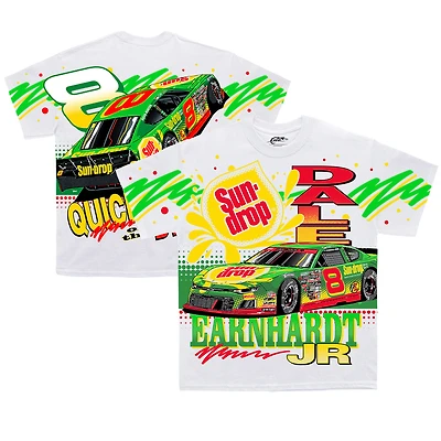 T-shirt blanc à imprimé Sun Drop pour homme de l'équipe officielle JR Motorsports Dale Earnhardt Jr.
