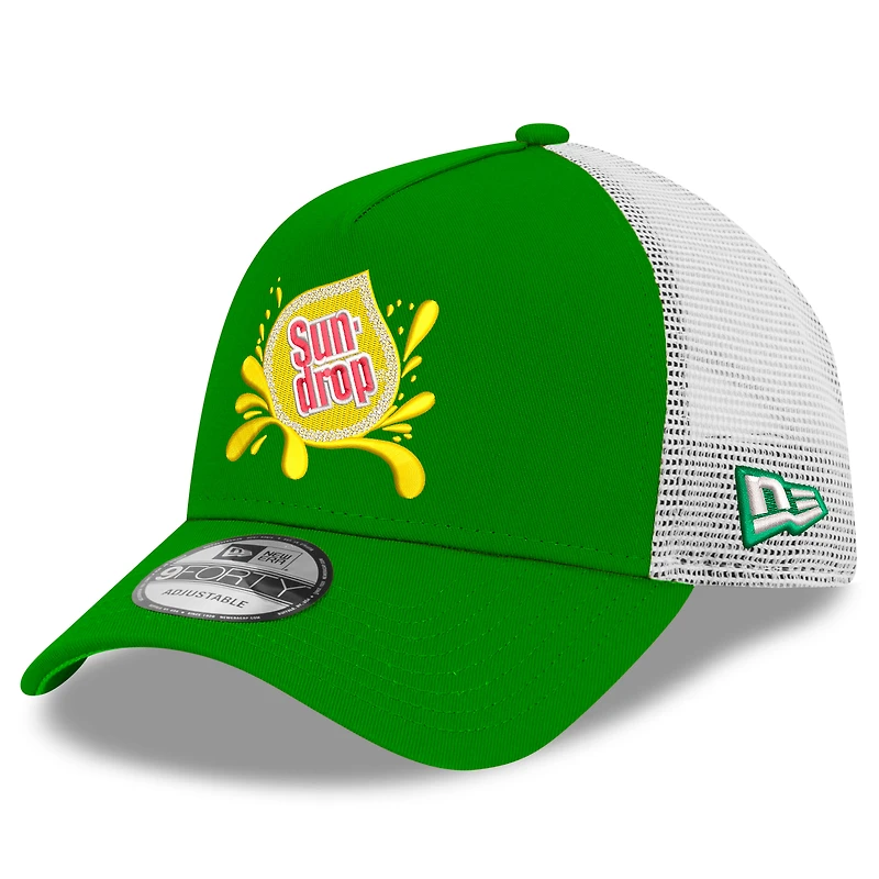 Men's New Era  Green/White Dale Earnhardt Jr. Sun Drop 9FORTY Trucker Adjustable Hat