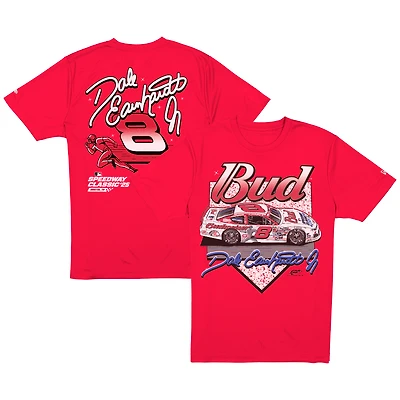 T-shirt rouge New Era Dale Earnhardt Jr. Budweiser x MLB 2025 Speedway Classic Car pour homme