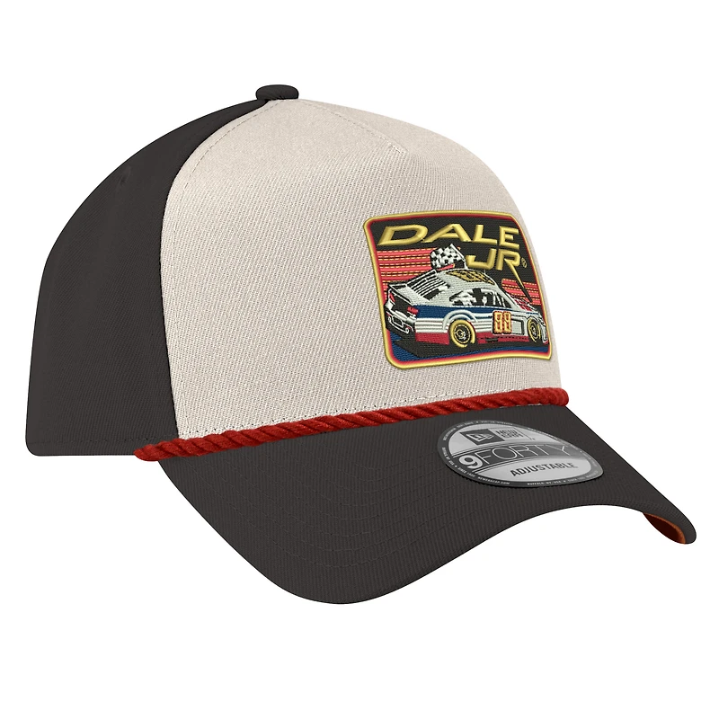 Casquette ajustable en corde Dale Earnhardt Jr. 9FORTY de New Era pour homme, noire