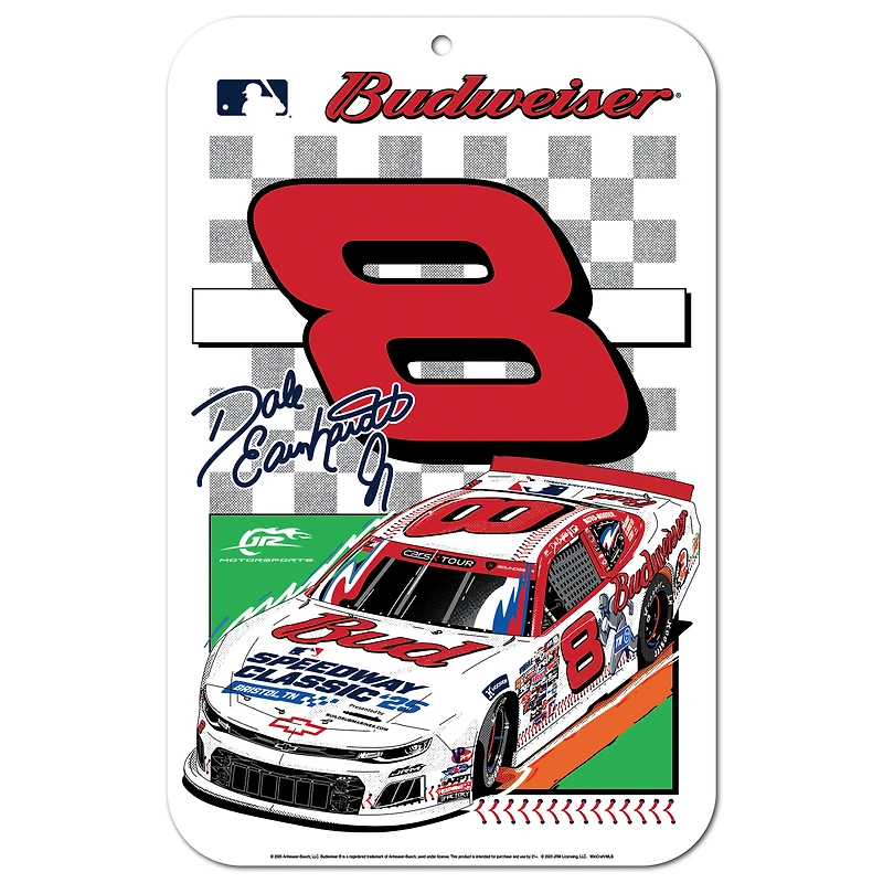 WinCraft Dale Earnhardt Jr. Budweiser Baseball 11" x 17" Indoor/Outdoor Sign