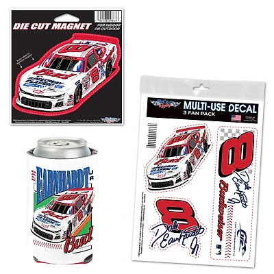 Pack de trois pièces pour supporters de baseball WinCraft Dale Earnhardt Jr. Budweiser