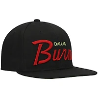 Men's Mitchell & Ness Black/Green Dallas Burn Historic Logo Since '96 Foundation Script Snapback Hat
