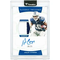 Amari Cooper Dallas Cowboys Autographed 2021 Panini National Treasures Material Treasures Two-Color Jersey Relic #MTS-AC #18/25 Card