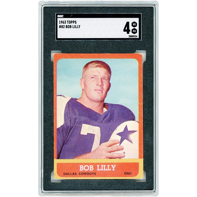 Bob Lilly Dallas Cowboys 1963 Topps #82 SGC Authenticated 4 Rookie Card