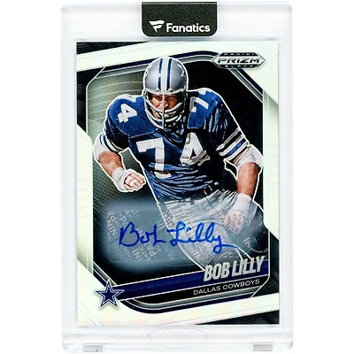 Carte Panini Prizm Black Silver Prizm n° 34 autographiée par Bob Lilly (Dallas Cowboys), édition 2025