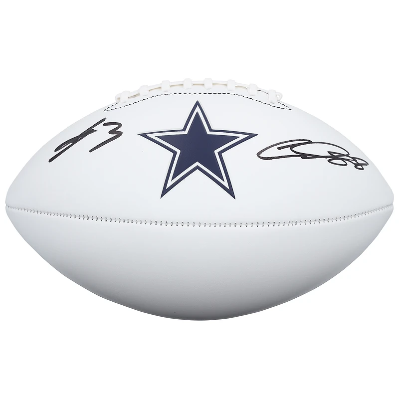 CeeDee Lamb & George Pickens Dallas Cowboys Autographed Franklin White Panel Football