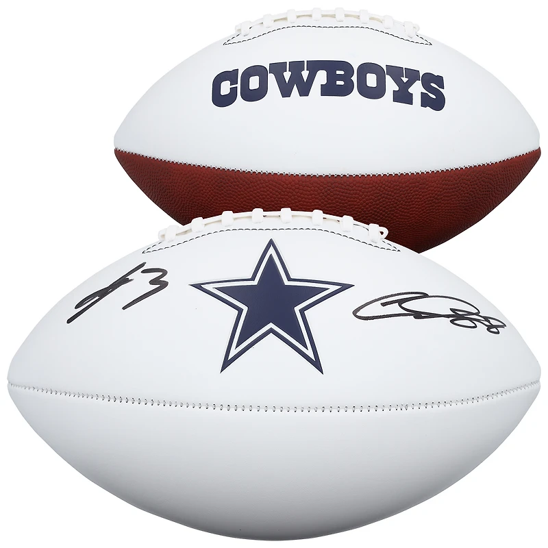 CeeDee Lamb & George Pickens Dallas Cowboys Autographed Franklin White Panel Football