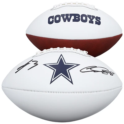 CeeDee Lamb & George Pickens Dallas Cowboys Autographed Franklin White Panel Football
