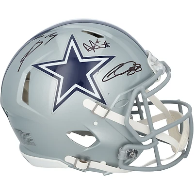 Casque Riddell Speed ​​Authentic autographié par CeeDee Lamb, Dak Prescott et George Pickens des Dallas Cowboys