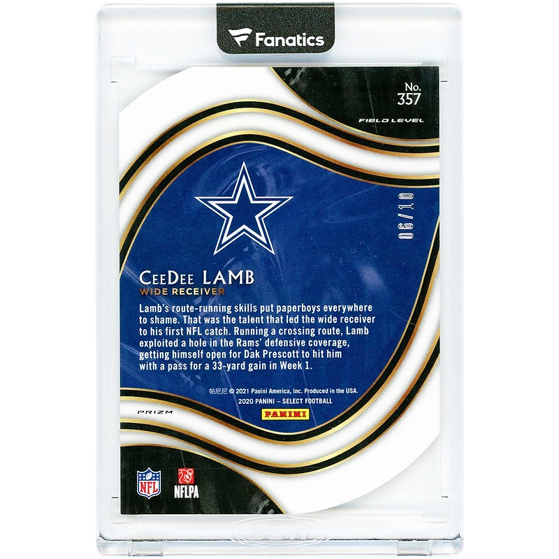 CeeDee Lamb Dallas Cowboys 2020 Panini Select Gold Prizm #357 #6/10 Rookie Card