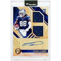 CeeDee Lamb Dallas Cowboys Autographed 2020 Panini Gold Standard Dual Relic #256 #27/99 Rookie Card