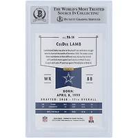 CeeDee Lamb Dallas Cowboys Autographed 2020 Panini #PA-14 Beckett Fanatics Witnessed Authenticated 9/10 Rookie Card
