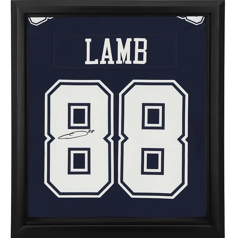 Maillot Nike encadré dédicacé par CeeDee Lamb des Dallas Cowboys, édition limitée, bleu marine, Shadowbox