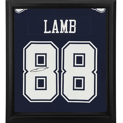 Maillot Nike encadré dédicacé par CeeDee Lamb des Dallas Cowboys, édition limitée, bleu marine, Shadowbox