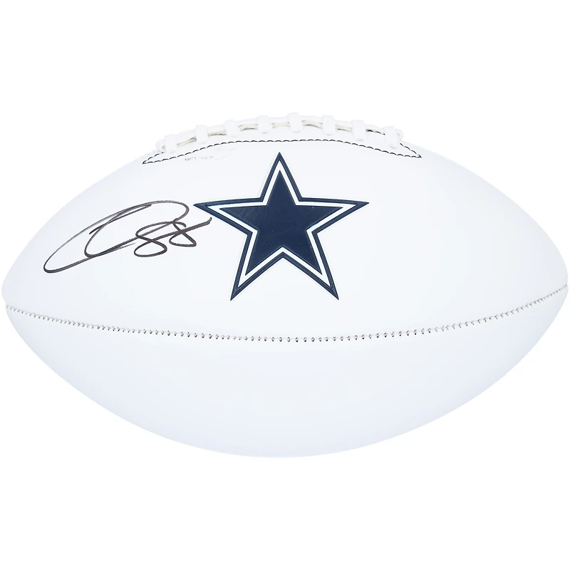 Ballon de football à panneau blanc Franklin autographié par CeeDee Lamb des Dallas Cowboys