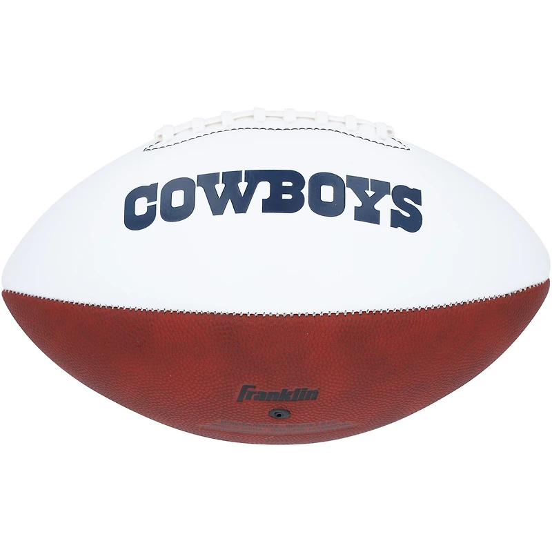 Ballon de football à panneau blanc Franklin autographié par CeeDee Lamb des Dallas Cowboys