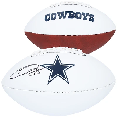 Ballon de football à panneau blanc Franklin autographié par CeeDee Lamb des Dallas Cowboys
