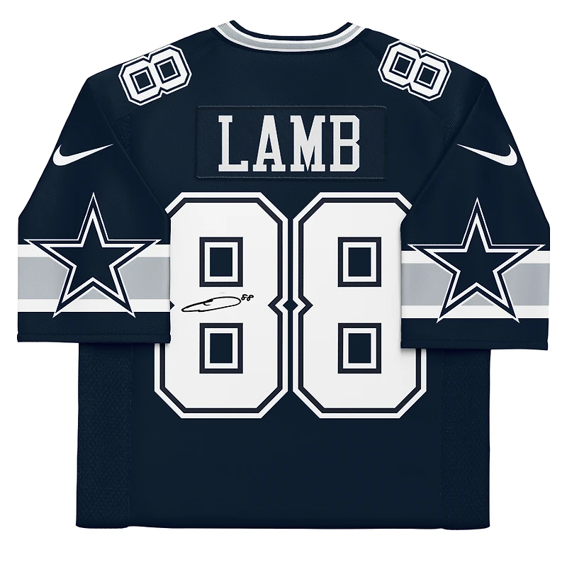 Maillot Nike bleu marine dédicacé par CeeDee Lamb des Cowboys de Dallas