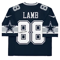 Maillot Nike bleu marine dédicacé par CeeDee Lamb des Cowboys de Dallas