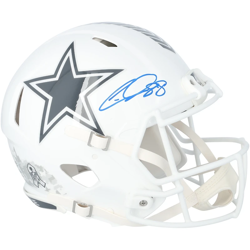 Casque Riddell authentique autographié par CeeDee Lamb des Cowboys de Dallas, Salute To Service Speed ​​2024