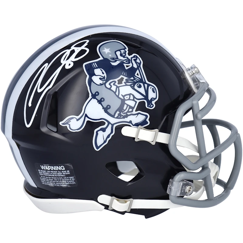 Casque miniature Riddell Cowboy Joe Speed ​​autographié par CeeDee Lamb des Dallas Cowboys