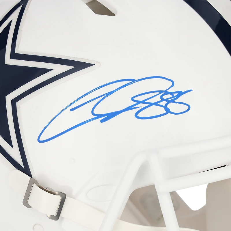 CeeDee Lamb Dallas Cowboys Autographed Riddell White 2022 Alternate Speed Authentic Helmet