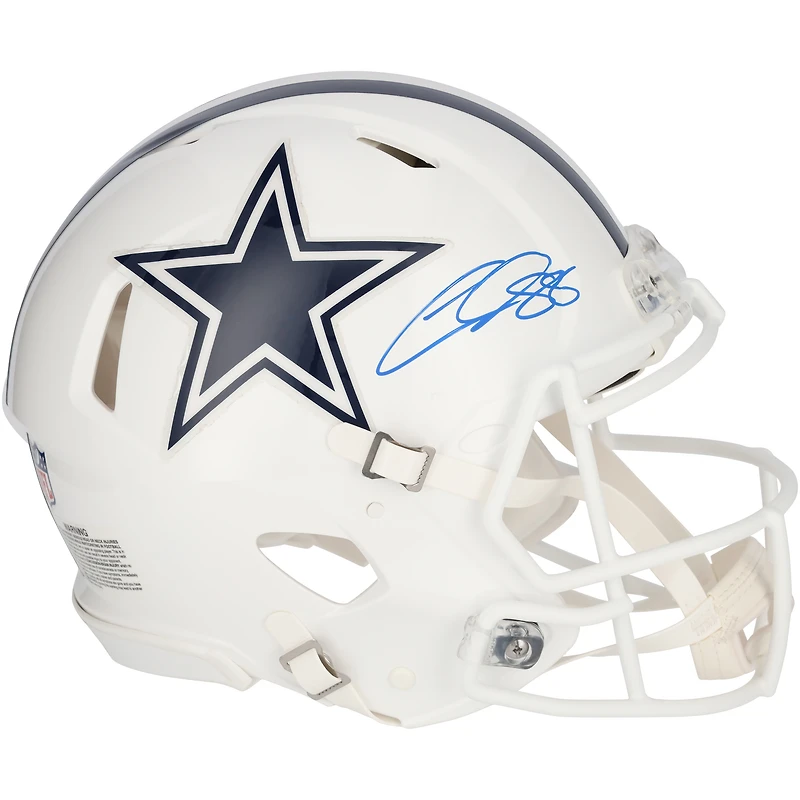 Casque authentique de vitesse alternative autographié par CeeDee Lamb Dallas Cowboys Riddell White 2022