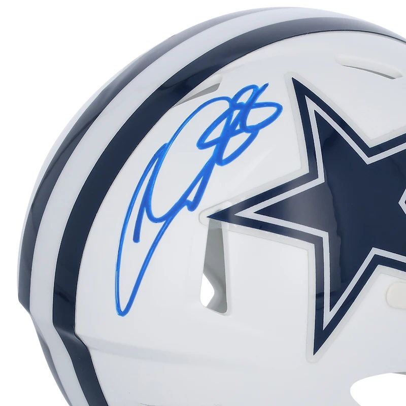 CeeDee Lamb Dallas Cowboys Autographed Riddell White 2022 Alternate Speed Mini Helmet