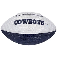CeeDee Lamb Dallas Cowboys Autographed Swarovski Crystal White Panel Football - Art by Rock On Sports 