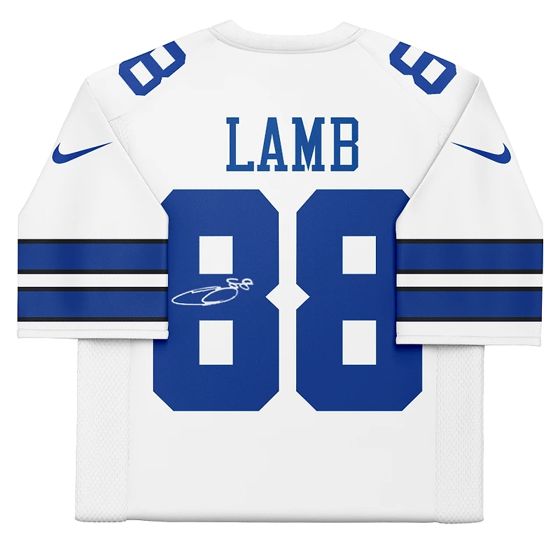 Maillot Nike blanc dédicacé par CeeDee Lamb des Cowboys de Dallas