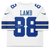 Maillot Nike blanc dédicacé par CeeDee Lamb des Cowboys de Dallas