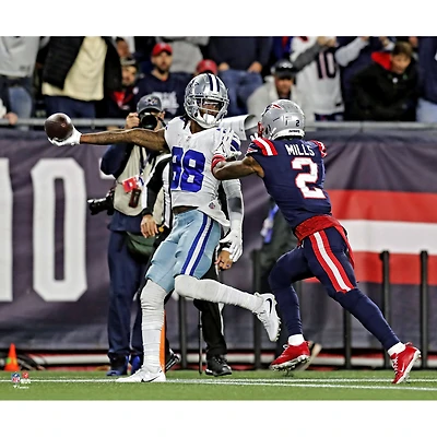 Photo non signée de CeeDee Lamb, des Dallas Cowboys, lors du touchdown victorieux contre les Patriots